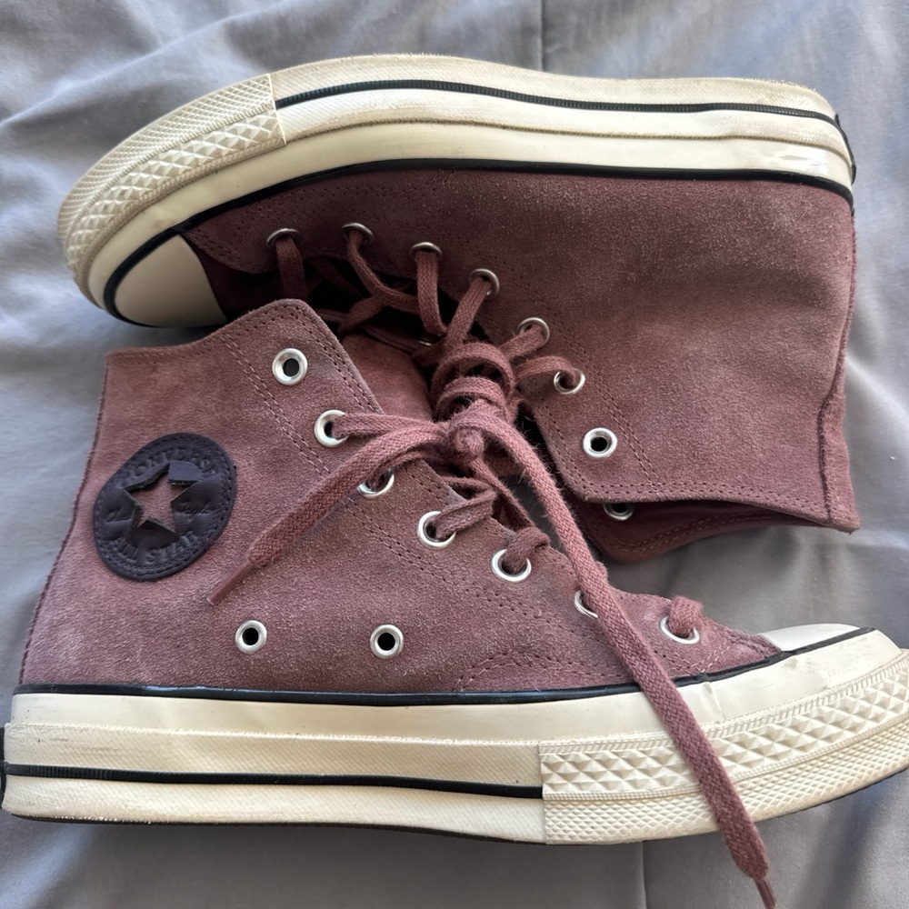 Converse High-Top Suede Sneakers — Dusty Mauve